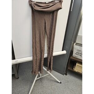 Love Cameron Pleated Silk Pants Brown  Medium